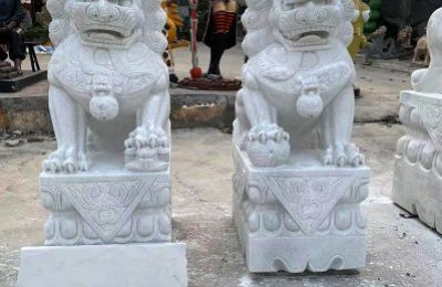 大理石石雕北京天安门狮子