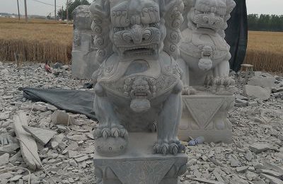 传统陵园青石雕刻狮子石雕